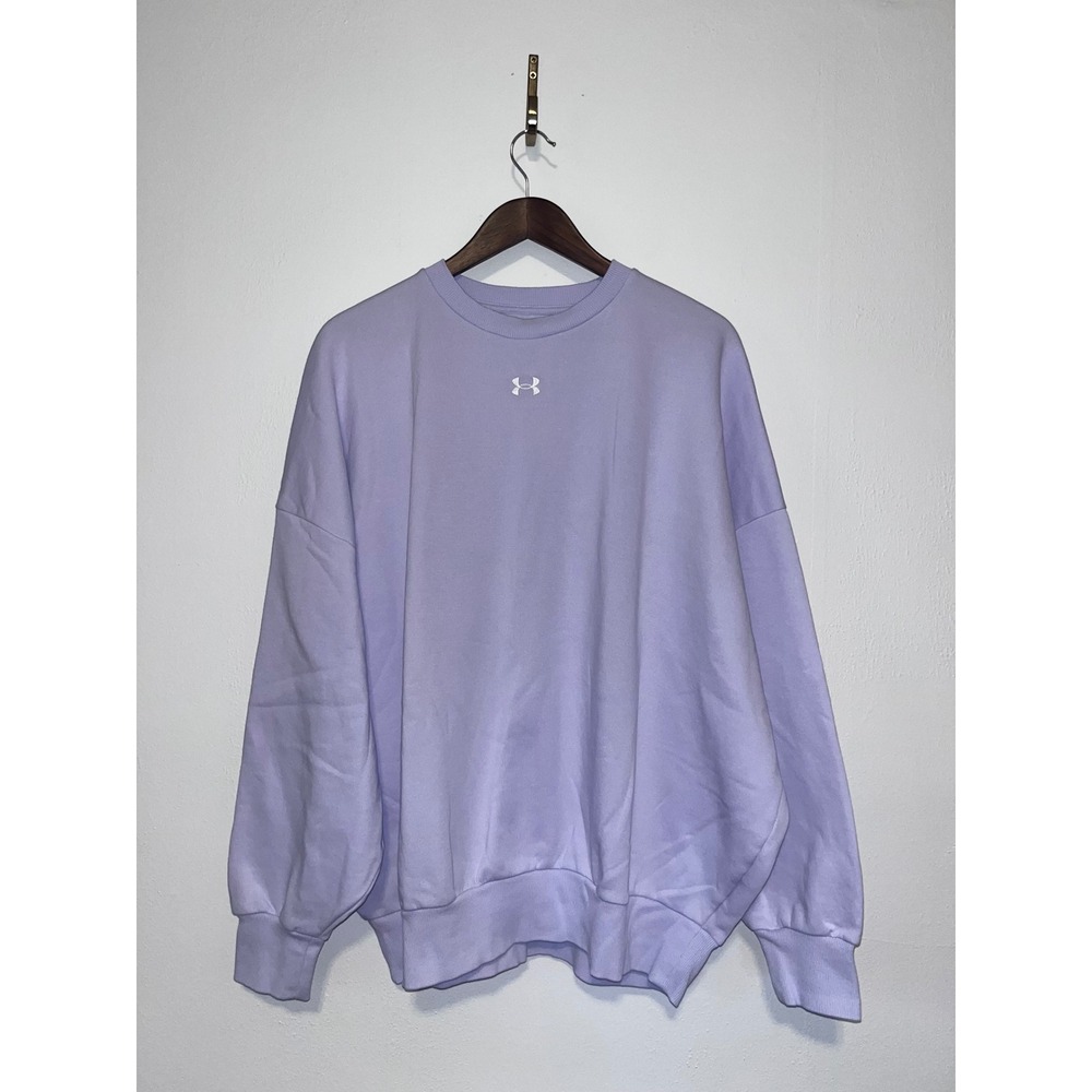 Under Armour Womens Essential Fleece Crewneck Sweatshirt Lavender Purple XL